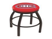 25 L8B2B NHL Black Wrinkle Montreal Canadiens Logo Swivel Bar Stool with Accent Ring