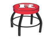30 L8B1 4 Sports Team Rutgers Logo Cushion Seat with Black Wrinkle Base Swivel Bar Stool