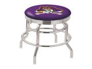 Holland Bar Stool 25 L7C3C Chrome Double Ring East Carolina Swivel Bar Stool with 2.5 Ribbed Accent Ring