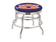 Holland Bar Stool 25 L7C3C Chrome Double Ring Auburn Swivel Bar Stool with 2.5 Ribbed Accent Ring