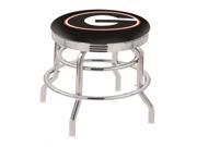 Holland Bar Stool 30 L7C3C Chrome Double Ring Georgia G Swivel Bar Stool with 2.5 Ribbed Accent Ring