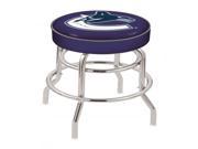 25 L7C1 4 Vancouver Canucks Cushion Seat with Double Ring Chrome Base Swivel Bar Stool