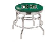 Holland Bar Stool 30 L7C3C Chrome Double Ring Hawaii Swivel Bar Stool with 2.5 Ribbed Accent Ring