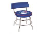 30 L7C4 Chrome Double Ring New York Rangers Swivel Bar Stool with a Back