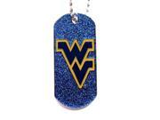 West Virginia Mountaineers Team Logo Dog Fan Tag Glitter Sparkle Necklace Neck Tag Charm Chain
