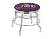Holland Bar Stool 25 L7C3C Chrome Double Ring James Madison Swivel Bar Stool with 2.5 Ribbed Accent Ring