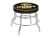 25 L7C1 4 Southern Miss Cushion Seat with Double Ring Chrome Base Swivel Bar Stool