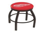 30 L8B2B Black Wrinkle Detroit Red Wings Swivel Bar Stool with Accent Ring
