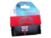 NBA Chicago Bulls Silicone Rubber Bracelet Set 2 Pack [Sports]