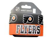 NHL Philadelphia Flyers Silicone Rubber Bracelet Set 2 Pack [Sports]