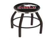 Holland 25 L8B2C Black Wrinkle Northern Illinois Swivel Bar Stool with Chrome Accent Ring