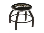 Holland 30 L8B2C Black Wrinkle Western Michigan Swivel Bar Stool with Chrome Accent Ring