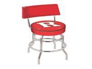 Holland 30 Chrome Double Ring Rutgers Swivel Bar Stool with a Back