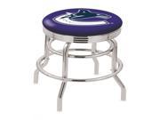 25 L7C3C Chrome Double Ring Vancouver Canucks Swivel Bar Stool with 2.5 Ribbed Accent Ring