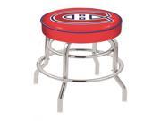 30 L7C1 4 Montreal Canadiens Cushion Seat with Double Ring Chrome Base Swivel Bar Stool