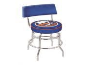 30 L7C4 Chrome Double Ring New York Islanders Swivel Bar Stool with a Back
