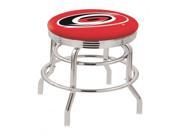 30 L7C3C Chrome Double Ring Carolina Hurricanes Swivel Bar Stool with 2.5 Ribbed Accent Ring