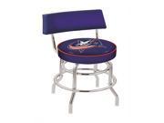 30 L7C4 Chrome Double Ring Columbus Blue Jackets Swivel Bar Stool with a Back