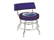 25 L7C4 Chrome Double Ring Edmonton Oilers Swivel Bar Stool with a Back