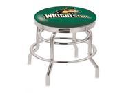 Holland 30 Chrome Double Ring Wright State University Swivel Bar Stool with 2.5 Ribbed Accent Ring