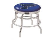 25 L7C3C Chrome Double Ring St Louis Blues Swivel Bar Stool with 2.5 Ribbed Accent Ring