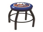 25 L8B2B NHL Black Wrinkle New York Islanders Logo Swivel Bar Stool with Accent Ring
