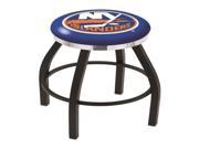 30 L8B2C NHL Black Wrinkle New York Islanders Logo Swivel Bar Stool with Chrome Accent Ring