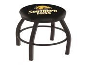 25 L8B2B Black Wrinkle Southern Miss Swivel Bar Stool with Accent Ring