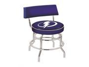 30 L7C4 Chrome Double Ring Tampa Bay Lightning Swivel Bar Stool with a Back