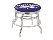 Holland Bar Stool 25 L7C3C Chrome Double Ring Nevada Swivel Bar Stool with 2.5 Ribbed Accent Ring