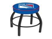 30 L8B1 4 New York Rangers Cushion Seat with Black Wrinkle Base Swivel Bar Stool