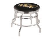 Holland Bar Stool 25 L7C3C Chrome Double Ring Central Florida Swivel Bar Stool with 2.5 Ribbed Accent Ring