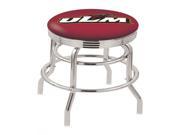 Holland Bar Stool 25 L7C3C Chrome Double Ring Louisiana Monroe Swivel Bar Stool with 2.5 Ribbed Accent Ring