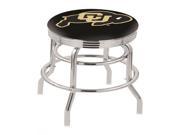 Holland Bar Stool 30 L7C3C Chrome Double Ring Colorado Swivel Bar Stool with 2.5 Ribbed Accent Ring