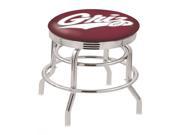 Holland Bar Stool 25 L7C3C Chrome Double Ring Montana Swivel Bar Stool with 2.5 Ribbed Accent Ring