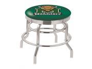Holland Bar Stool 25 L7C3C Chrome Double Ring Marshall Swivel Bar Stool with 2.5 Ribbed Accent Ring