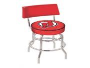 30 L7C4 Chrome Double Ring New Jersey Devils Swivel Bar Stool with a Back