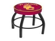 25 L8B1 4 Sports Team USC Trojans Logo Cushion Seat with Black Wrinkle Base Swivel Bar Stool