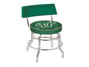 Holland 30 Chrome Double Ring University of South Florida Swivel Bar Stool with a Back