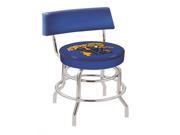 Holland 30 Chrome Double Ring University of Kentucky Wildcat Swivel Bar Stool with a Back