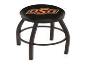 Holland Bar Stool 30 L8B2B Black Wrinkle Oklahoma State Swivel Bar Stool with Accent Ring