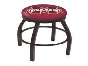 Holland Bar Stool 30 L8B2B Black Wrinkle Mississippi State Swivel Bar Stool with Accent Ring