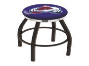 25 L8B2C NHL Black Wrinkle Colorado Avalanche Logo Swivel Bar Stool with Chrome Accent Ring