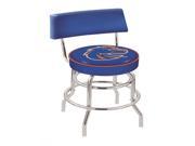 Holland 25 Chrome Double Ring Boise State University Swivel Bar Stool with a Back