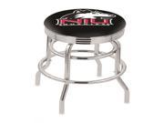 Holland Bar Stool 25 L7C3C Chrome Double Ring Northern Illinois Swivel Bar Stool with 2.5 Ribbed Accent Ring