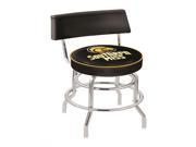30 L7C4 Chrome Double Ring Southern Miss Swivel Bar Stool with a Back