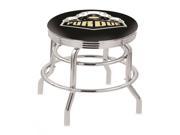 Holland Bar Stool 30 L7C3C Chrome Double Ring Purdue Swivel Bar Stool with 2.5 Ribbed Accent Ring