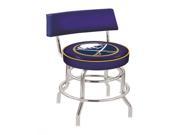 25 L7C4 Chrome Double Ring Buffalo Sabres Swivel Bar Stool with a Back