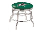 25 L7C3C Chrome Double Ring Dallas Stars Swivel Bar Stool with 2.5 Ribbed Accent Ring