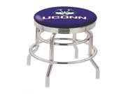 30 L7C3C Chrome Double Ring Connecticut Swivel Bar Stool with 2.5 Ribbed Accent Ring
